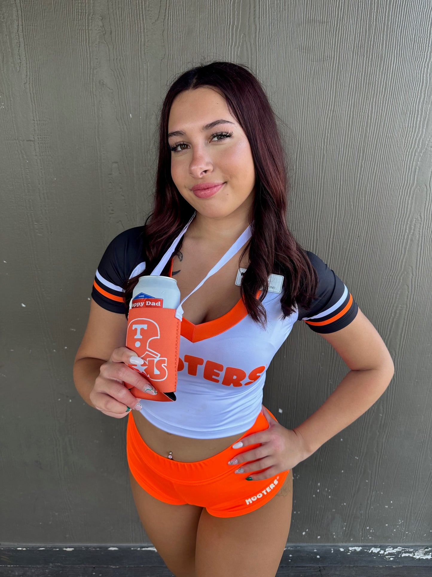 Orange Helmet Logo Neck Koozie