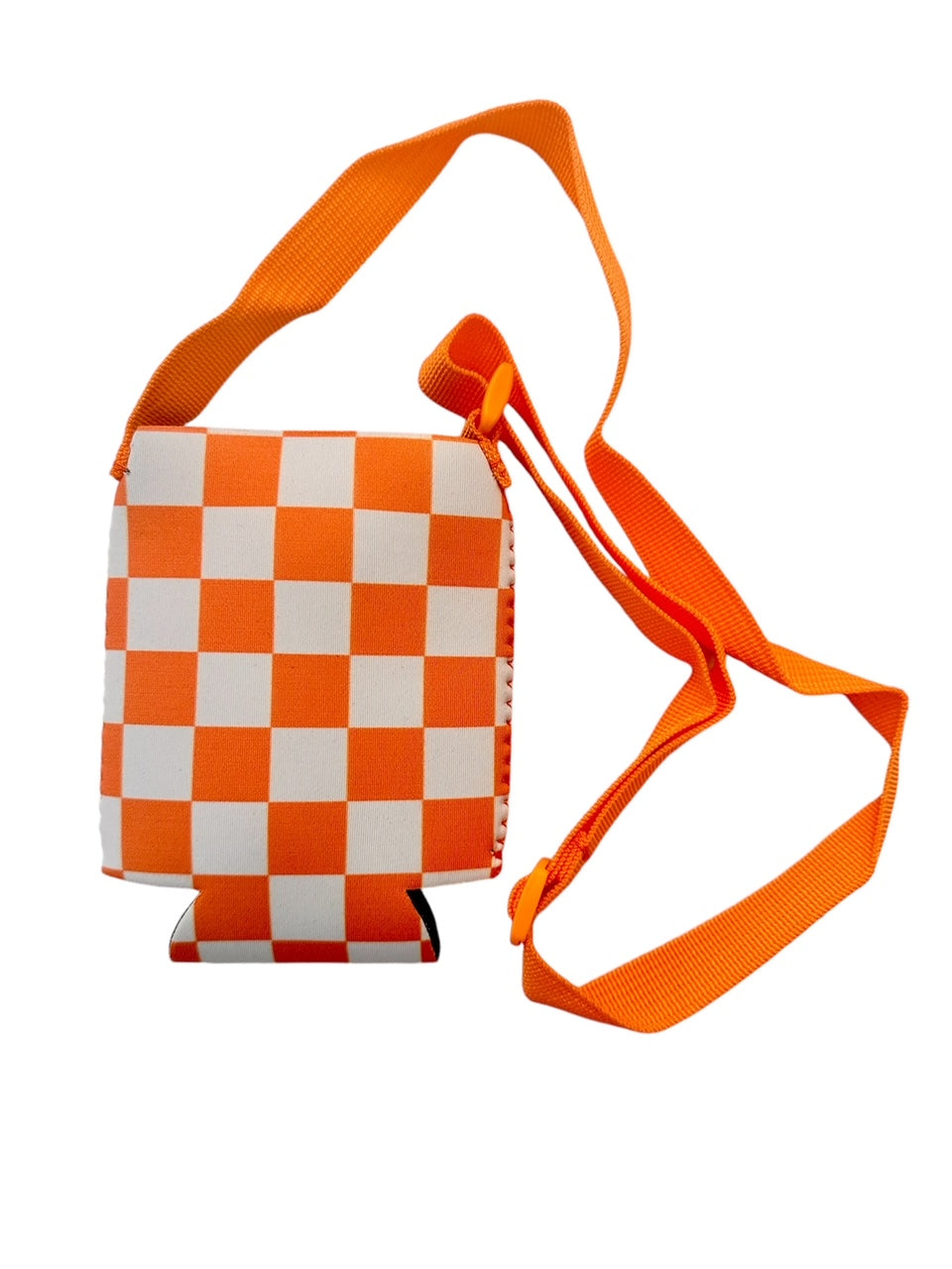 Orange & White Checkerboard Koozie